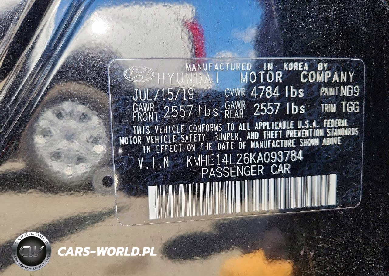 2019 Hyundai Sonata Plug-In Hybrid VIN:KMHE14L26KA093784 - 12