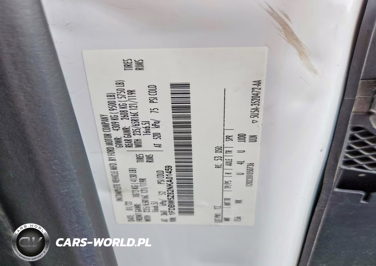 2022 Ford Transit Refrigerated Delivery Truck VIN:1FDBW5Z82NKA01459 - 12