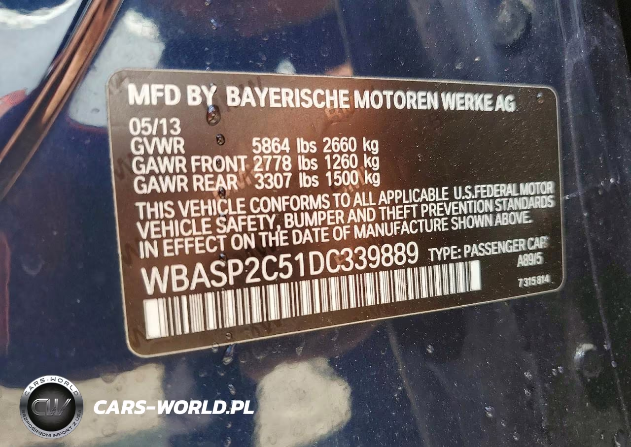 2013 BMW 535 Xigt VIN:WBASP2C51DC339889 - 12