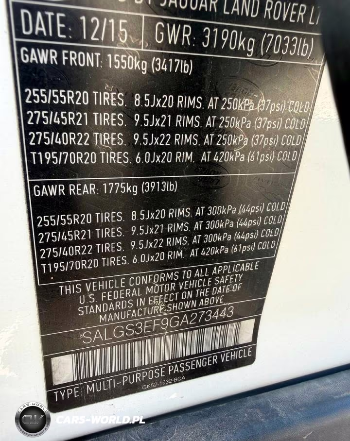 2016 Land Rover Range Rover Supercharged VIN:SALGS3EF9GA273443 - 10