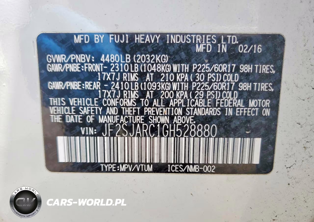 2016 Subaru Forester 2.5I Limited VIN:JF2SJARC1GH528880 - 13