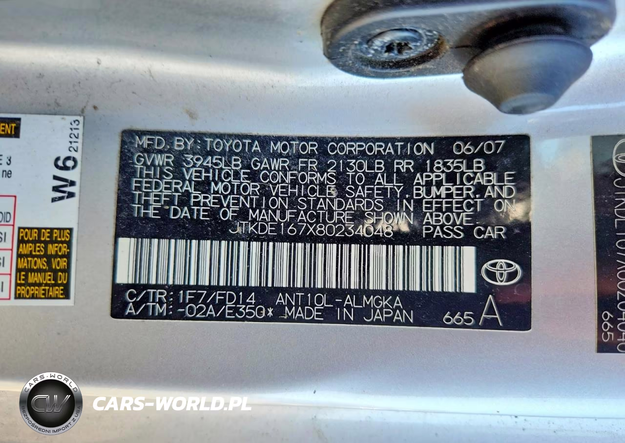 2008 Scion Tc Base VIN:JTKDE167X80234048 - 12