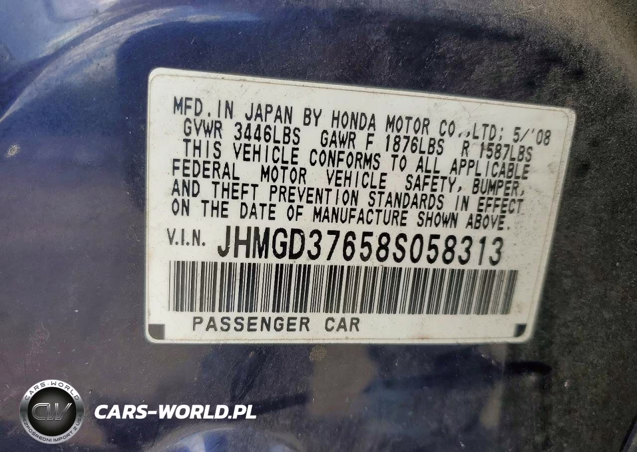2008 Honda Fit Sport VIN:JHMGD37658S058313 - 13