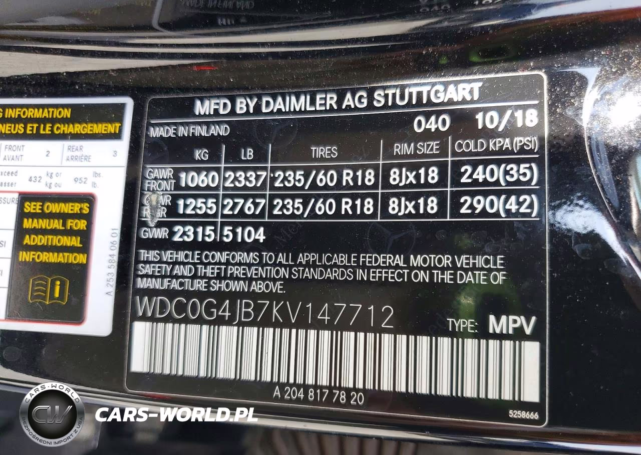 2019 Mercedes-Benz Glc 300 VIN:WDC0G4JB7KV147712 - 13