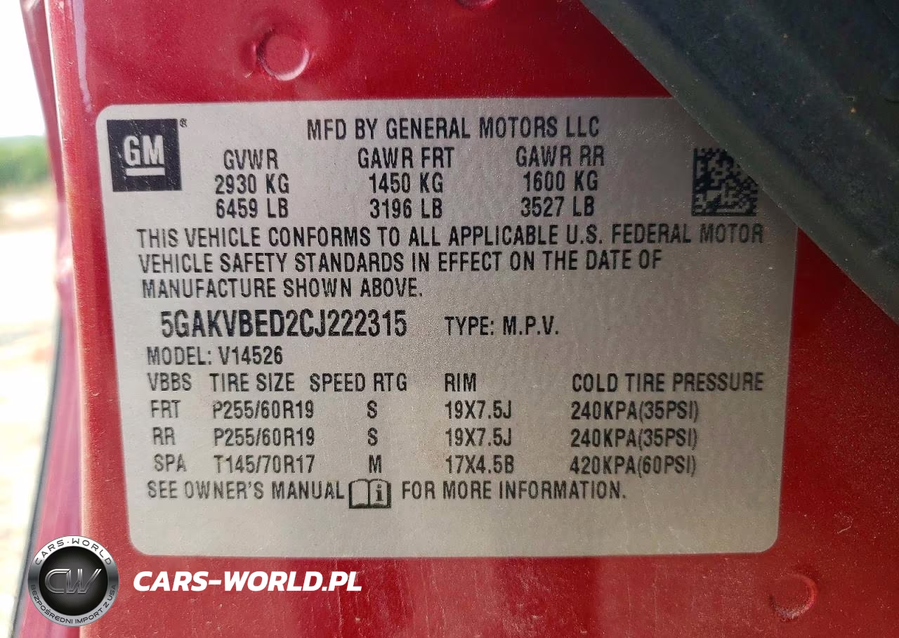 2012 Buick Enclave VIN:5GAKVBED2CJ222315 - 13