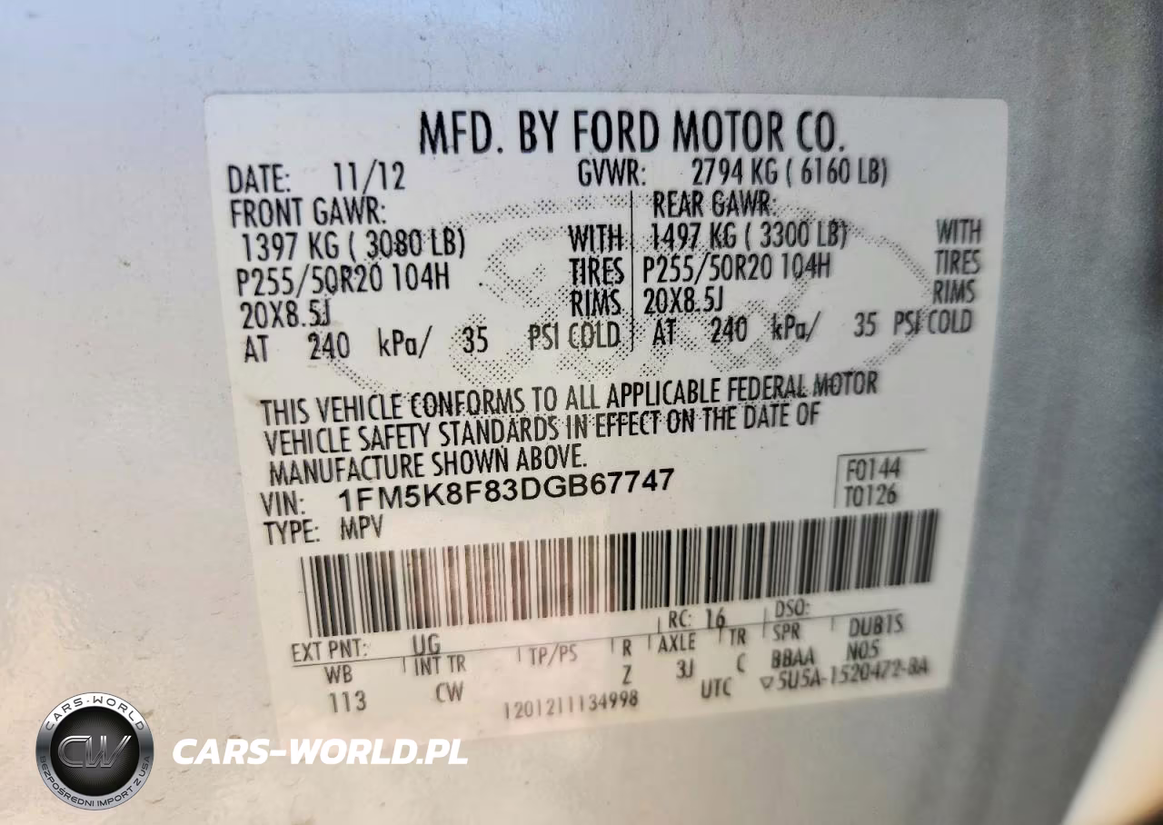 2013 Ford Explorer Limited VIN:1FM5K8F83DGB67747 - 13