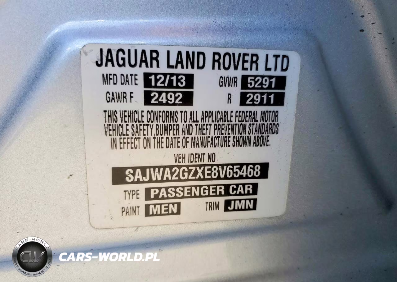 2014 Jaguar Xjl Portfolio VIN:SAJWA2GZXE8V65468 - 12
