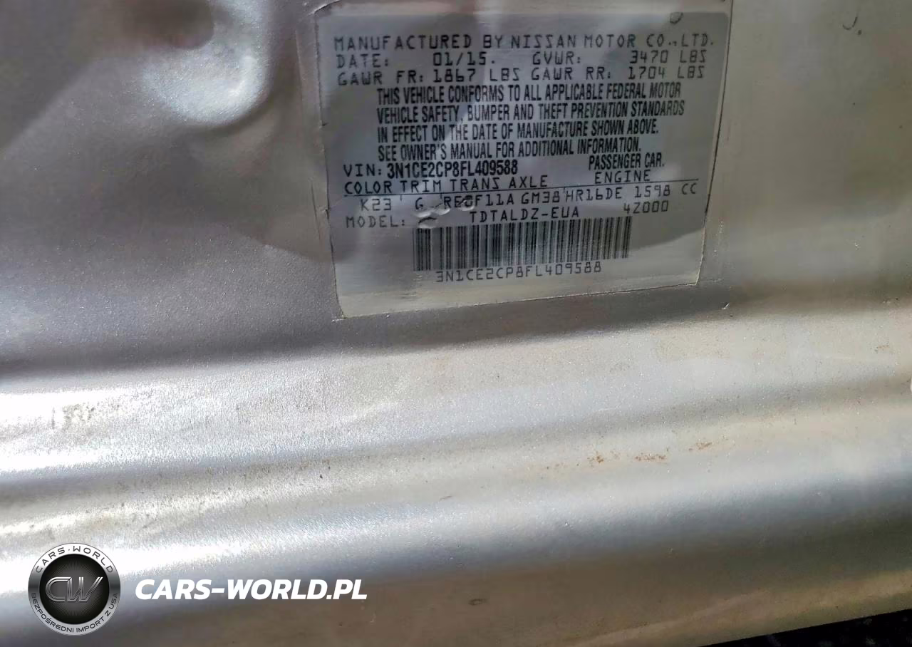 2015 Nissan Versa Note Sv VIN:3N1CE2CP8FL409588 - 12