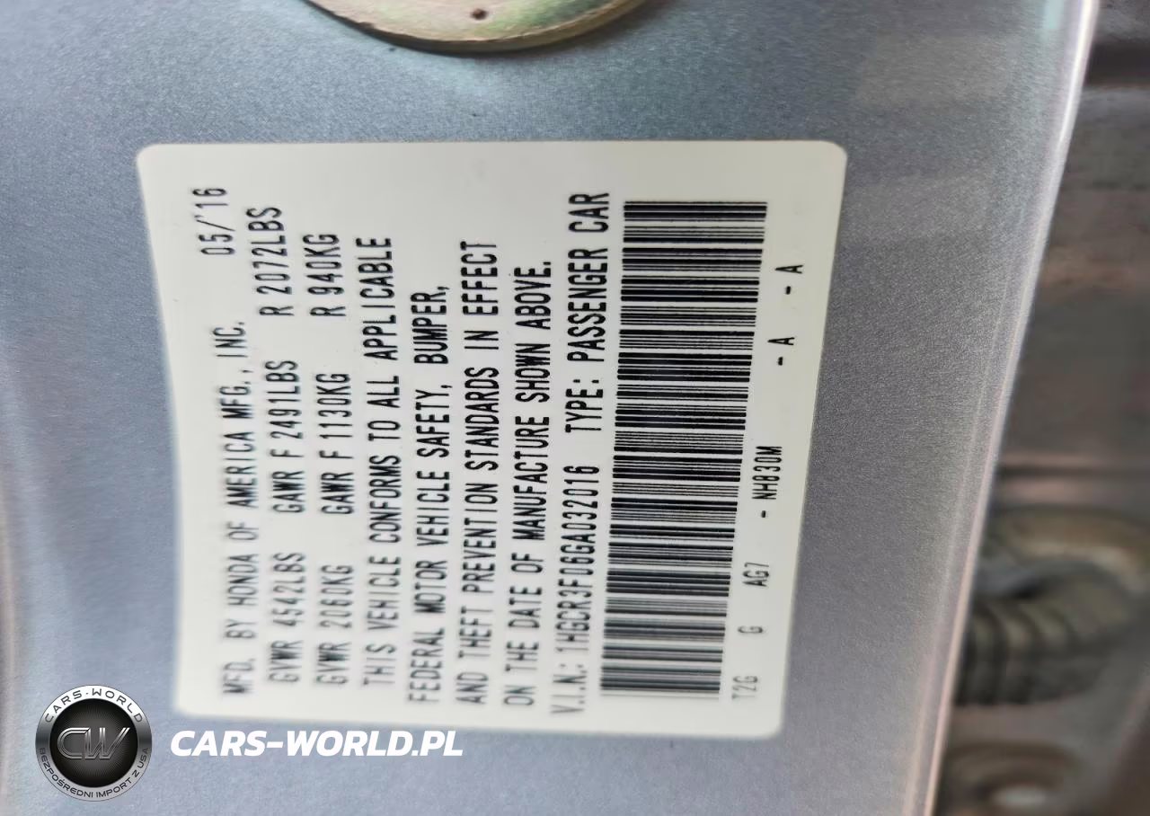 2016 Honda Accord Exl VIN:1HGCR3F06GA032016 - 13