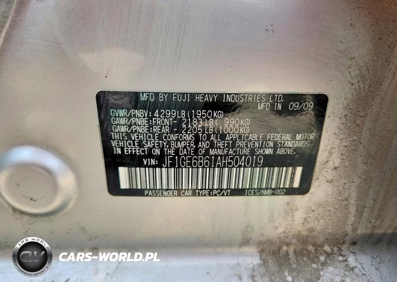 2010 Subaru Impreza 2.5I Premium VIN:JF1GE6B61AH504019 - 13