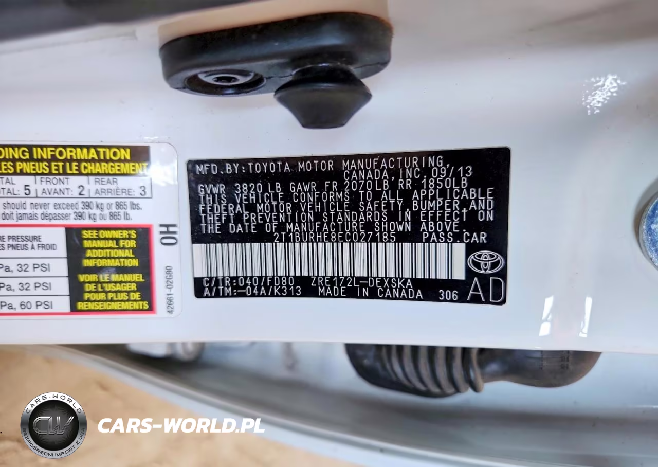 2014 Toyota Corolla S Plus VIN:2T1BURHE8EC027185 - 12