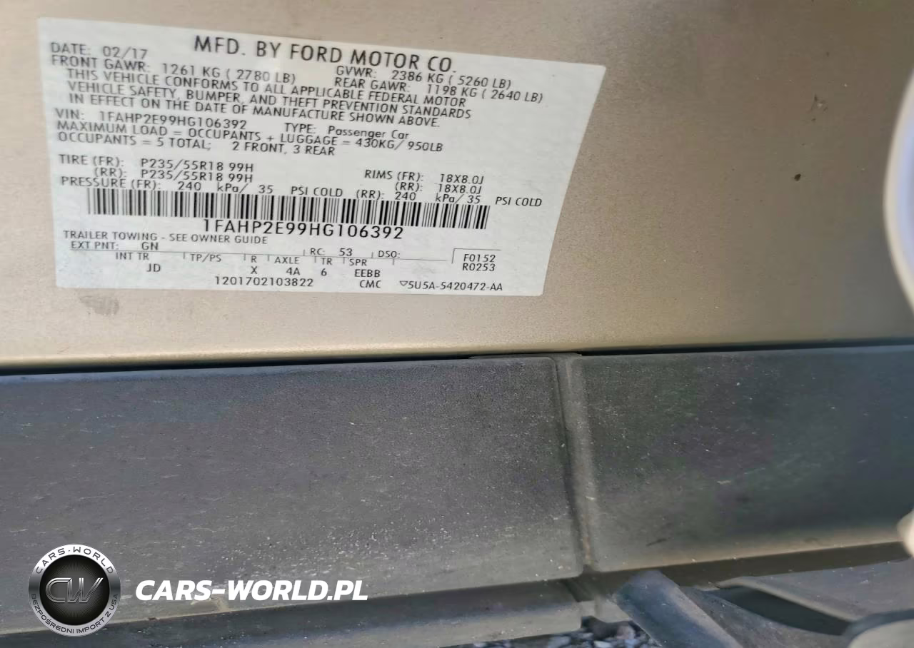 2017 Ford Taurus Sel VIN:1FAHP2E99HG106392 - 12