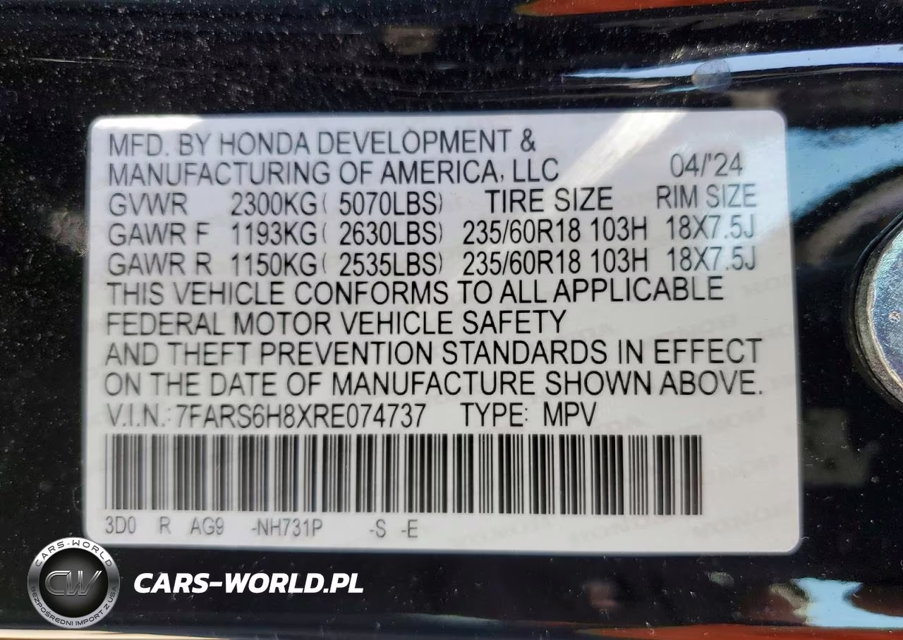 2024 Honda Cr-V Sport-L VIN:7FARS6H8XRE074737 - 13
