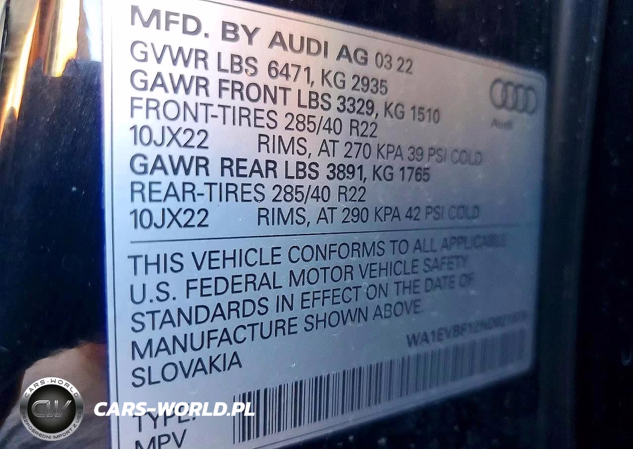 2022 Audi Q8 Premium Plus S-Line VIN:WA1EVBF12ND021879 - 12