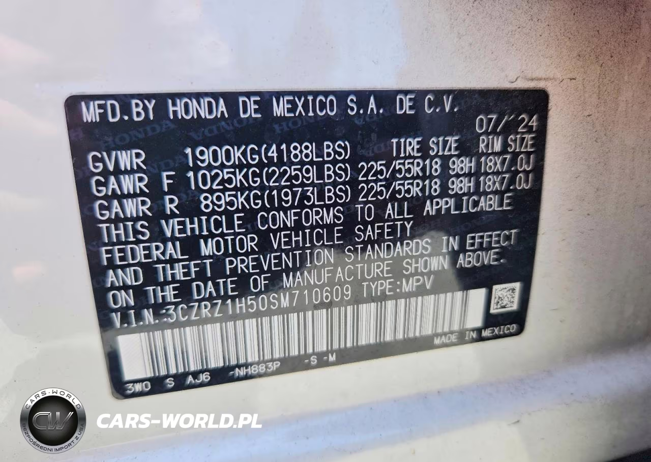 2025 Honda Hr-V Sport VIN:3CZRZ1H50SM710609 - 12