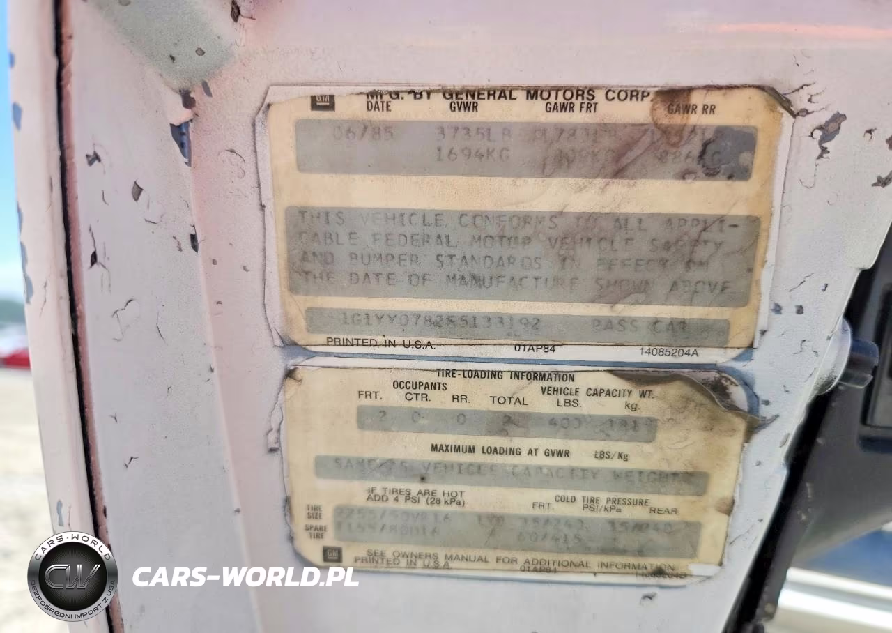 1985 Chevrolet Corvette VIN:1G1YY0782F5133192 - 12