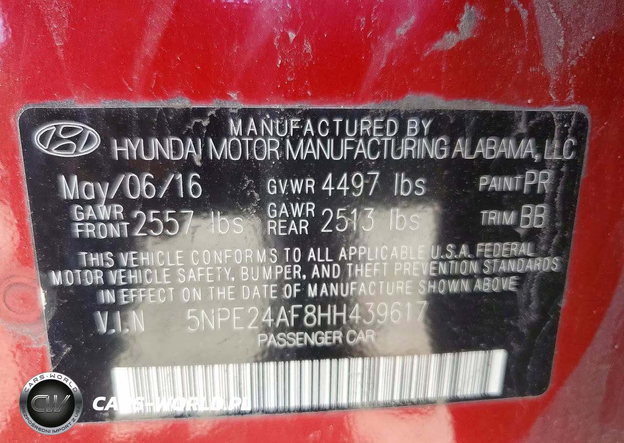 2017 Hyundai Sonata Se VIN:5NPE24AF8HH439617 - 12