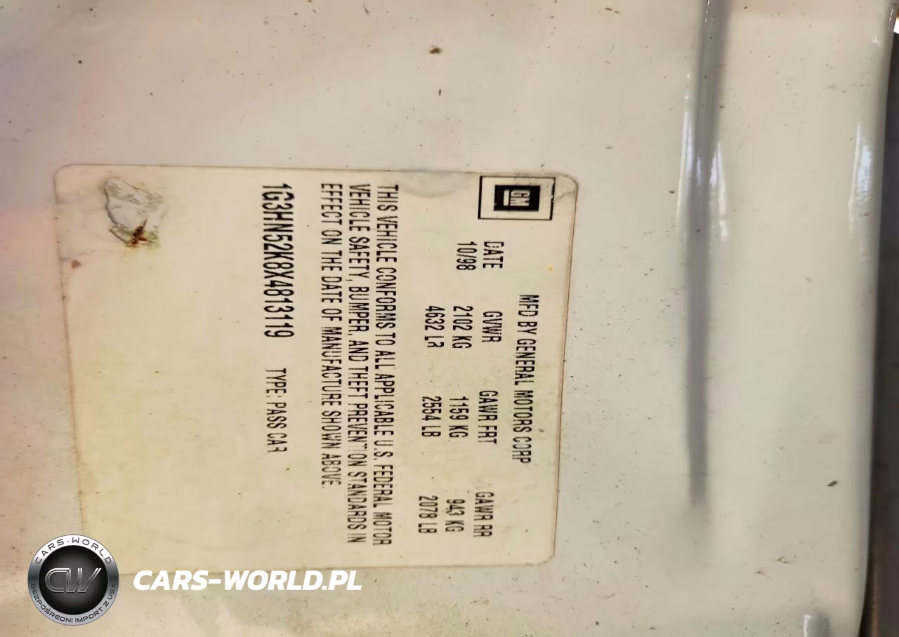 1999 Oldsmobile 88 Base VIN:1G3HN52K8X4813119 - 12