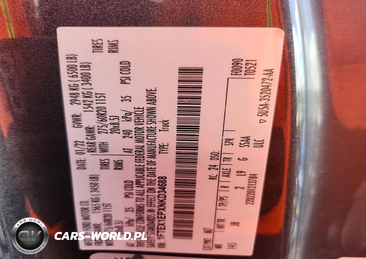 2022 Ford F150 Super Cab VIN:1FTEX1EPXNKD34688 - 12