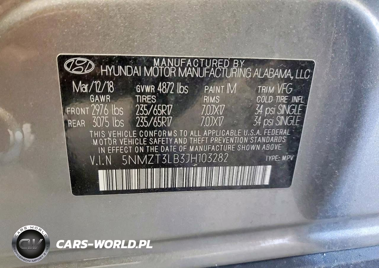 2018 Hyundai Santa Fe Sport 2.4L VIN:5NMZT3LB3JH103282 - 13