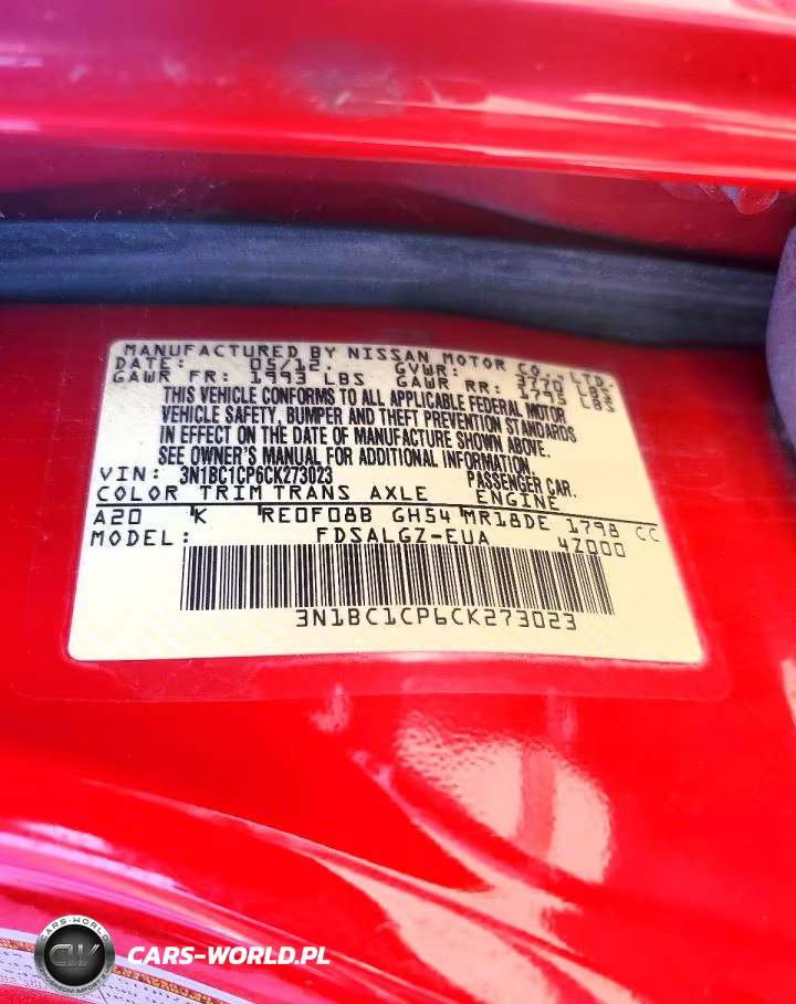 2012 Nissan Versa 1.8 S VIN:3N1BC1CP6CK273023 - 12
