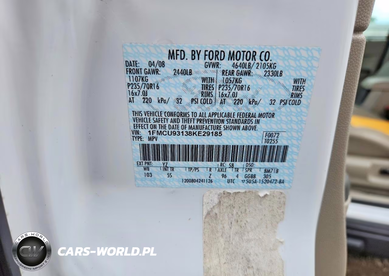 2008 Ford Escape Xlt VIN:1FMCU93138KE29185 - 13