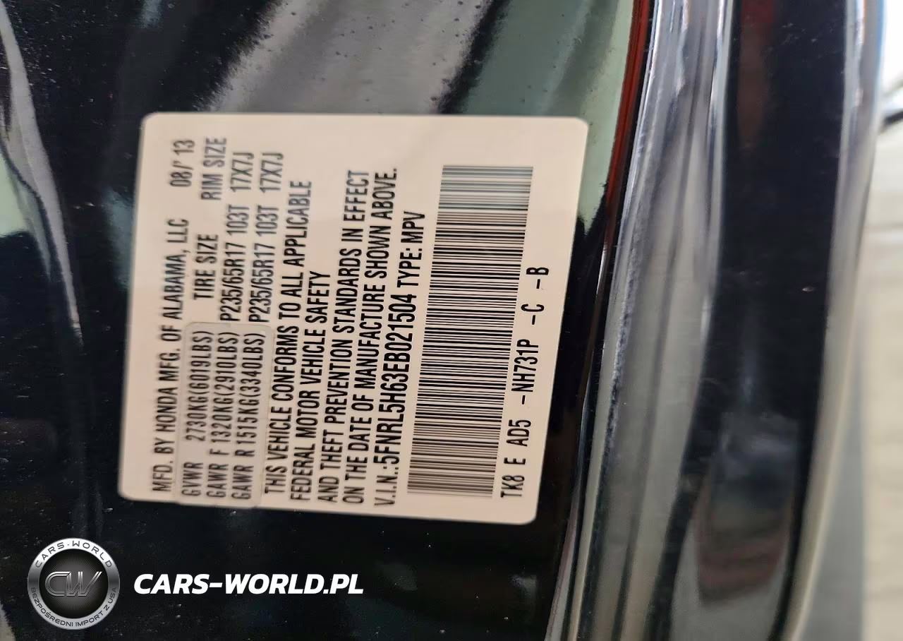 2014 Honda Odyssey Exl VIN:5FNRL5H63EB021504 - 13