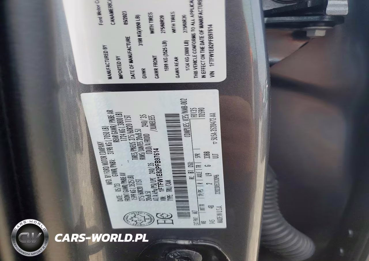 2023 Ford F150 Supercrew VIN:1FTFW1E82PFB97614 - 12