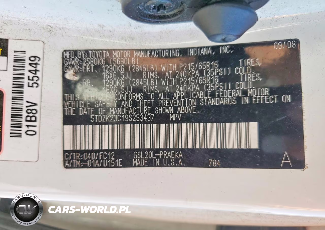 2009 Toyota Sienna VIN:5TDZK23C19S253437 - 13