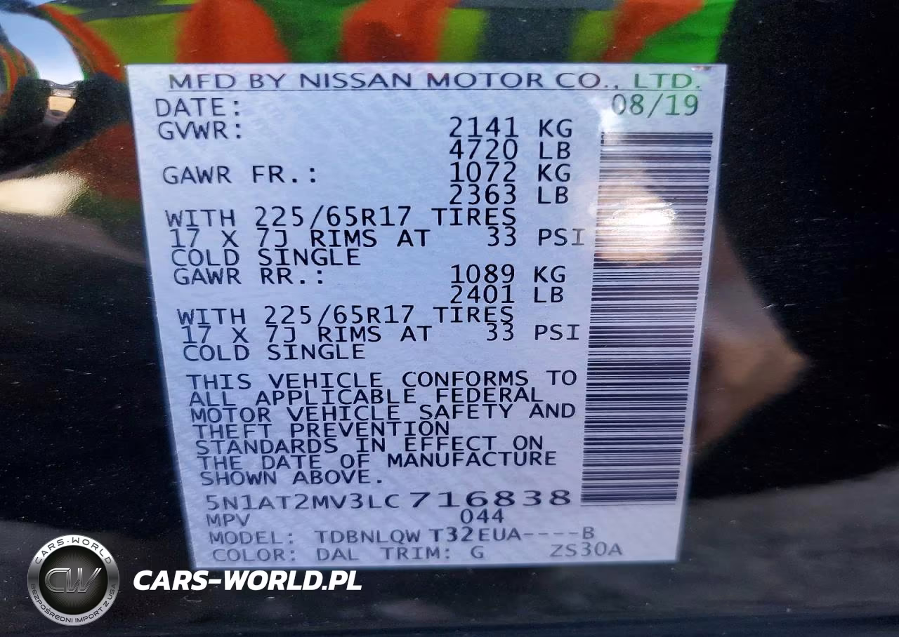 2020 Nissan Rogue Sv VIN:5N1AT2MV3LC716838 - 13