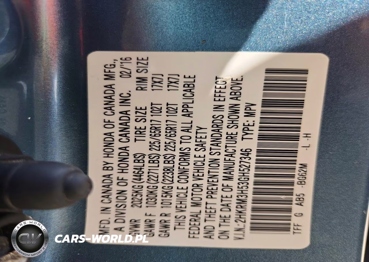 2016 Honda Cr-V Ex VIN:2HKRM3H53GH527346 - 13