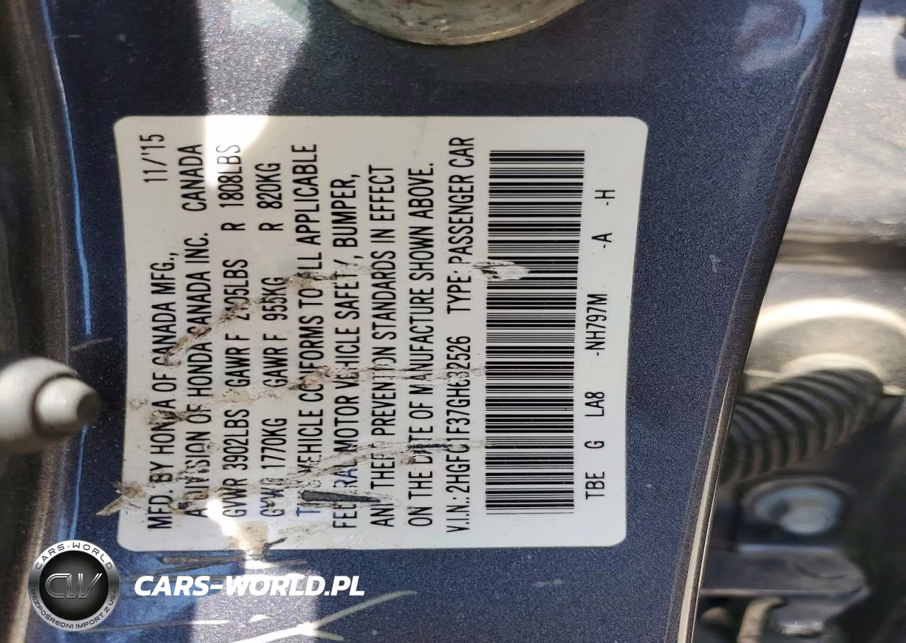 2016 Honda Civic Ex VIN:2HGFC1F37GH632526 - 12