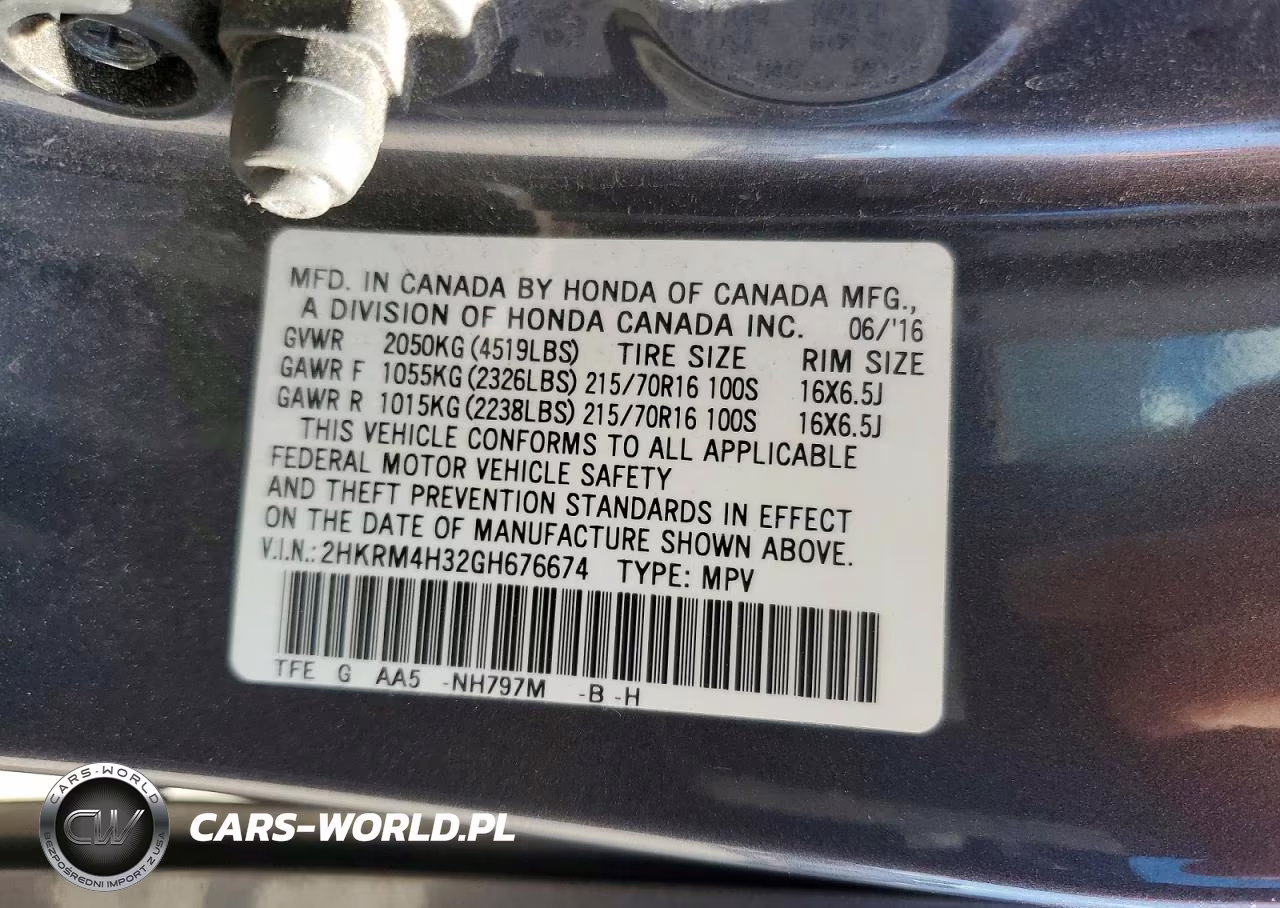 2016 Honda Cr-V Lx VIN:2HKRM4H32GH676674 - 13