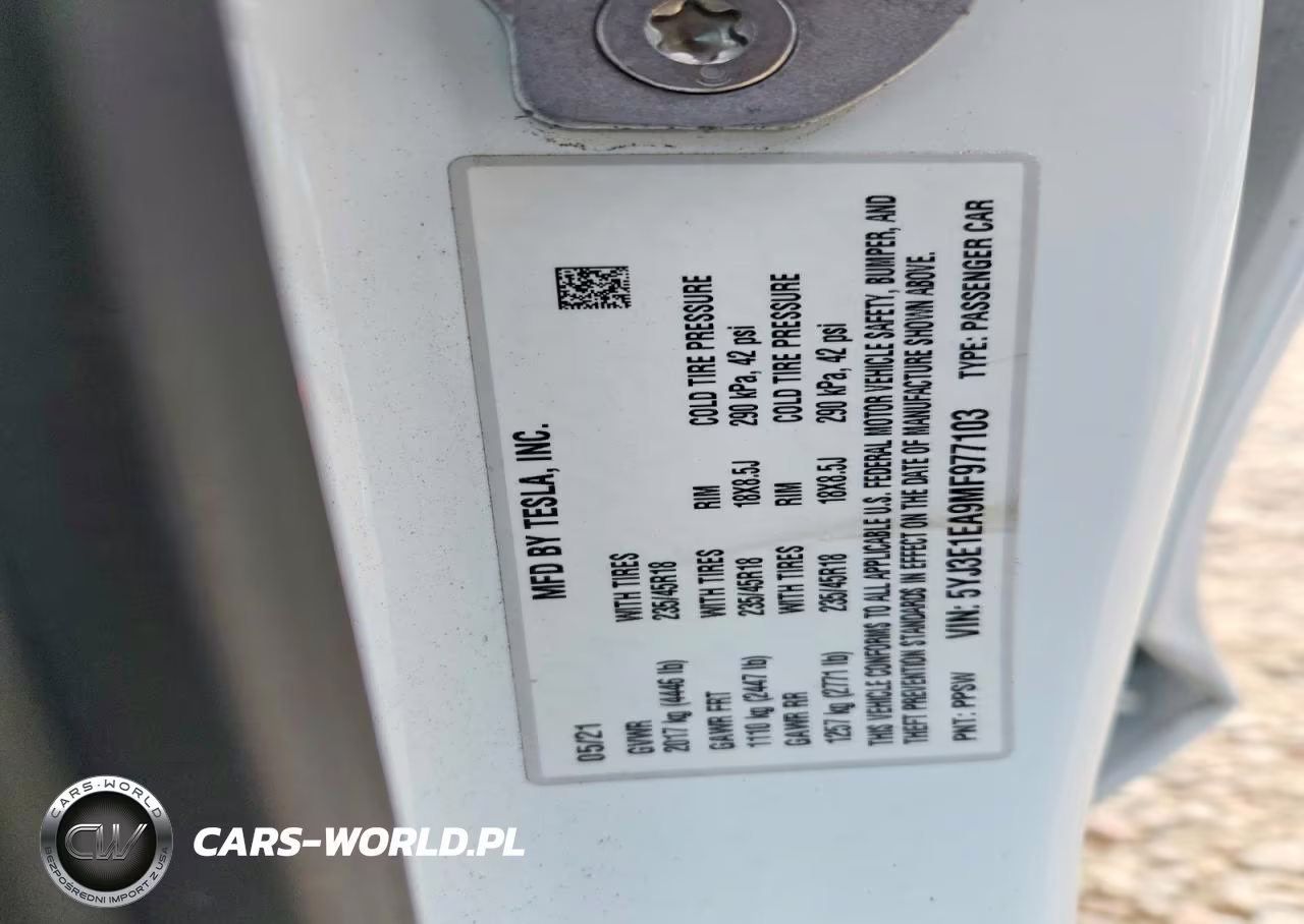2021 Tesla Model 3 VIN:5YJ3E1EA9MF977103 - 13