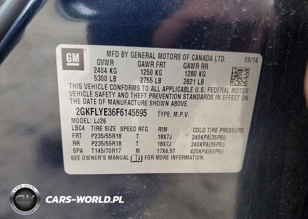 2015 GMC Terrain Slt VIN:2GKFLYE36F6145695 - 13