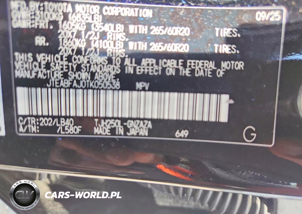 2026 Toyota Land Cruiser Base VIN:JTEABFAJ0TK050538 - 14