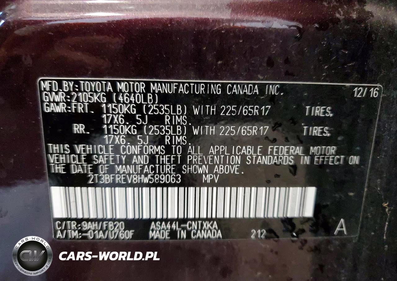 2017 Toyota Rav4 Le VIN:2T3BFREV8HW589063 - 13