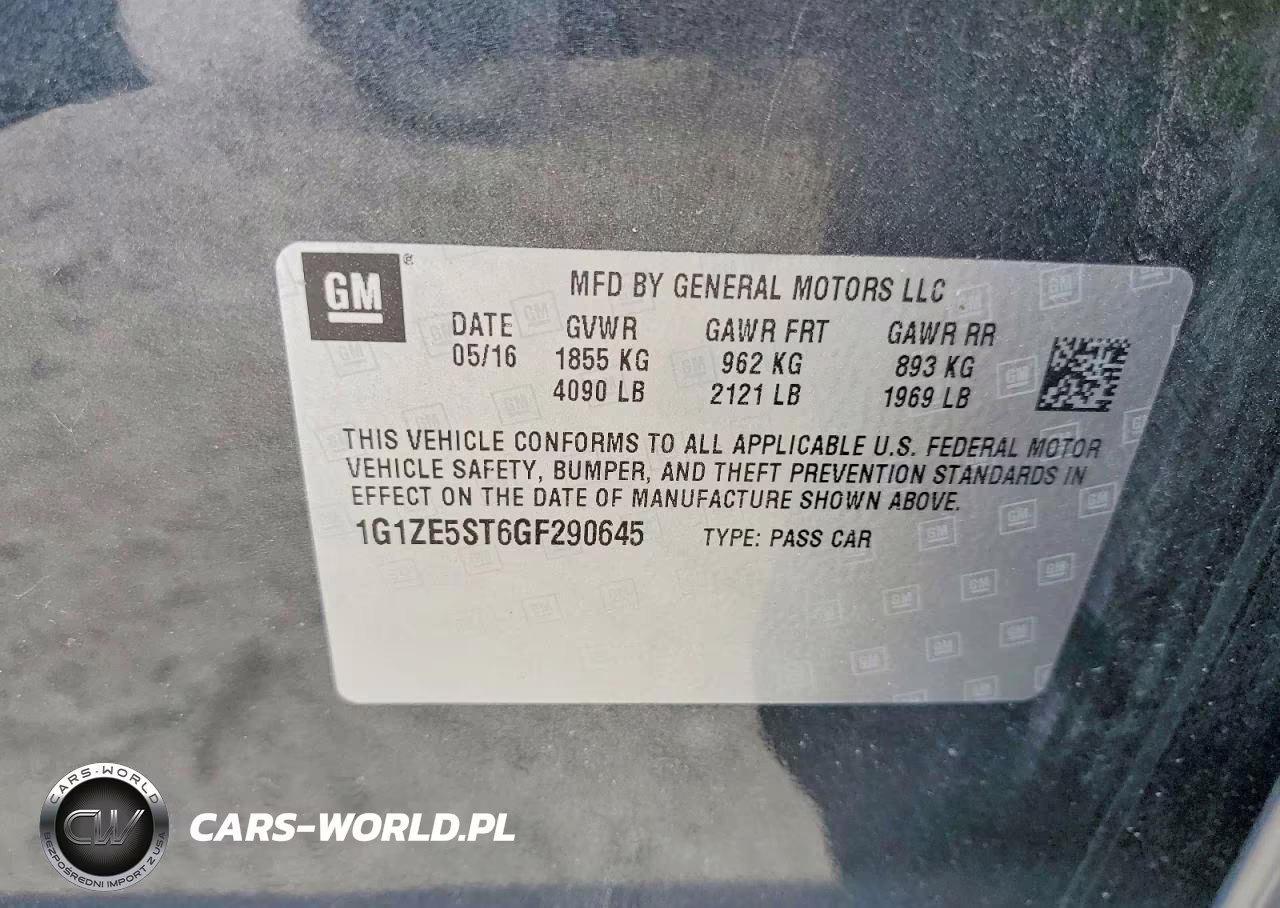 2016 Chevrolet Malibu Lt VIN:1G1ZE5ST6GF290645 - 12