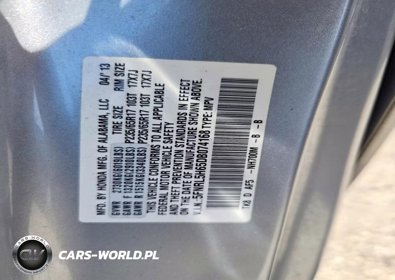 2013 Honda Odyssey Exl VIN:5FNRL5H65DB074168 - 13