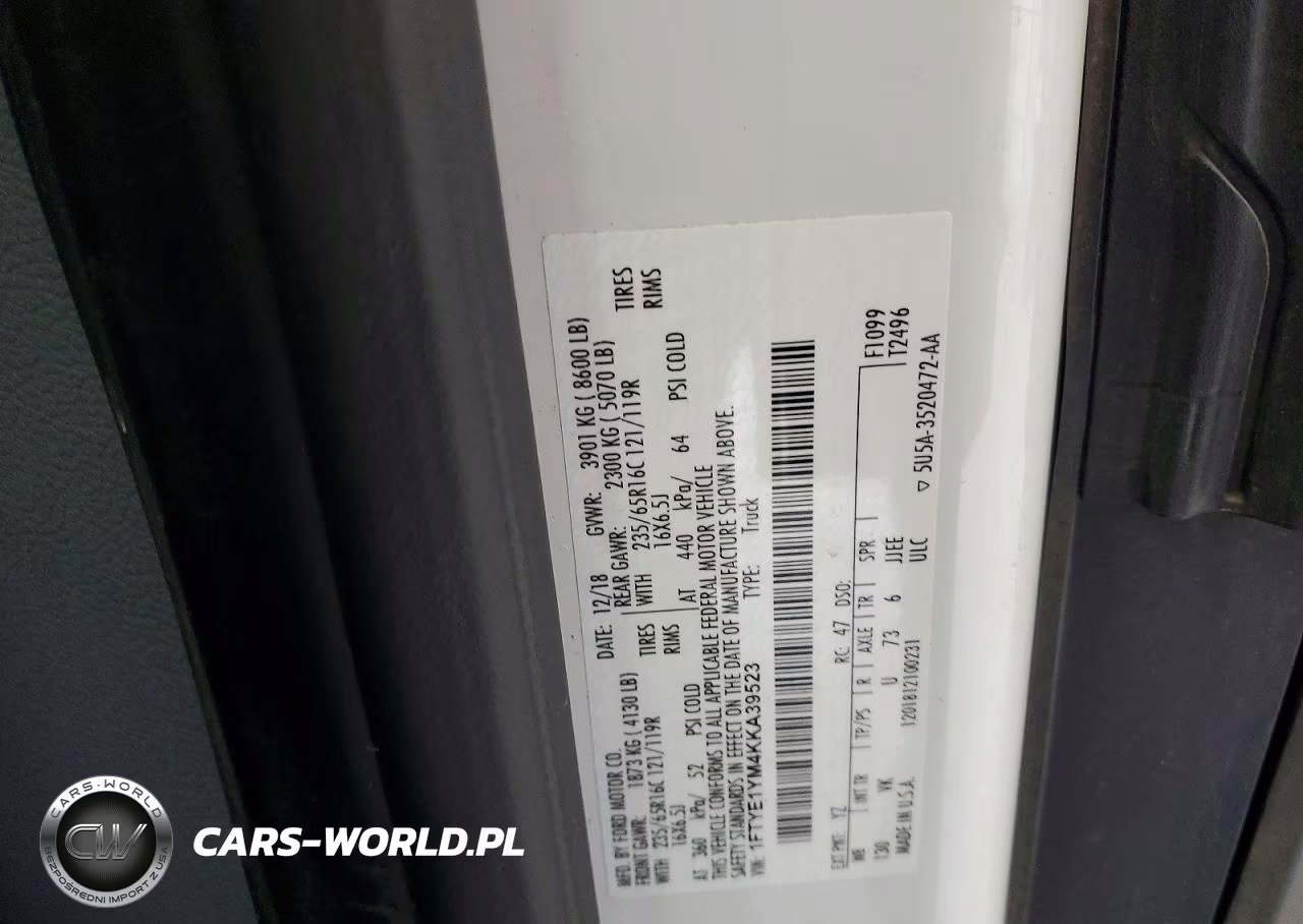 2019 Ford Transit T-150 VIN:1FTYE1YM4KKA39523 - 13