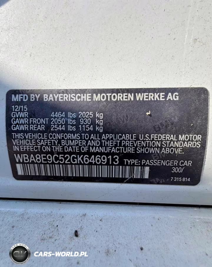 2016 BMW 328 I Sulev VIN:WBA8E9C52GK646913 - 10