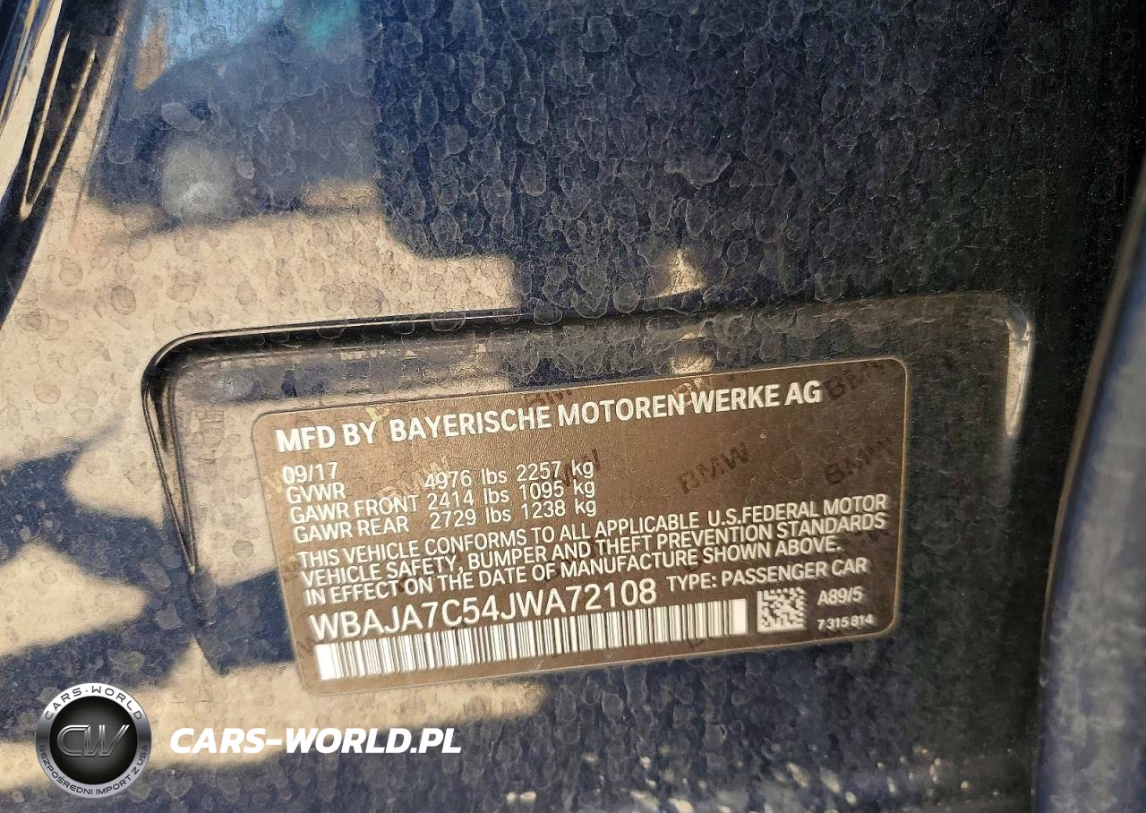 2018 BMW 530 Xi VIN:WBAJA7C54JWA72108 - 13