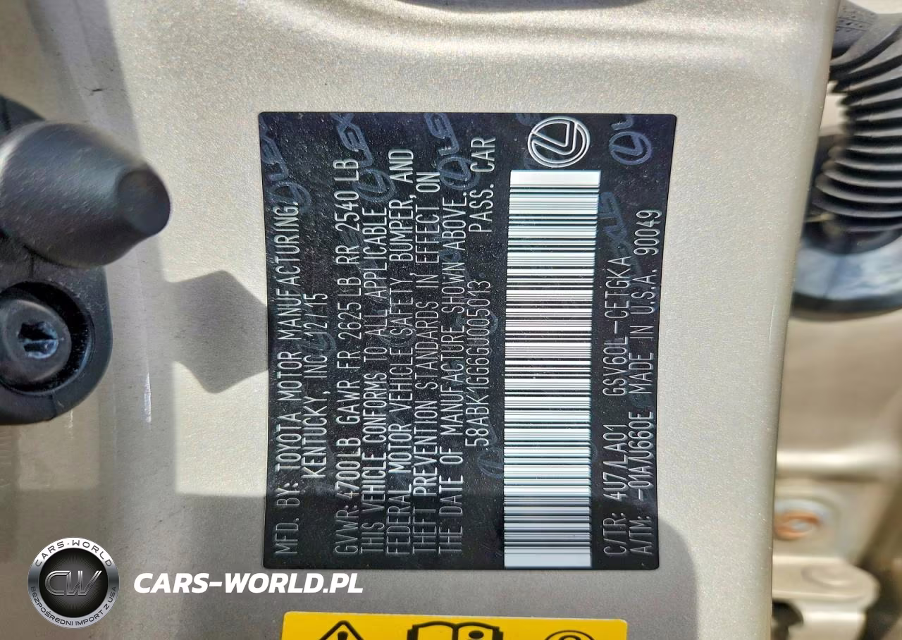 2016 Lexus Es 350 VIN:58ABK1GG6GU005013 - 12
