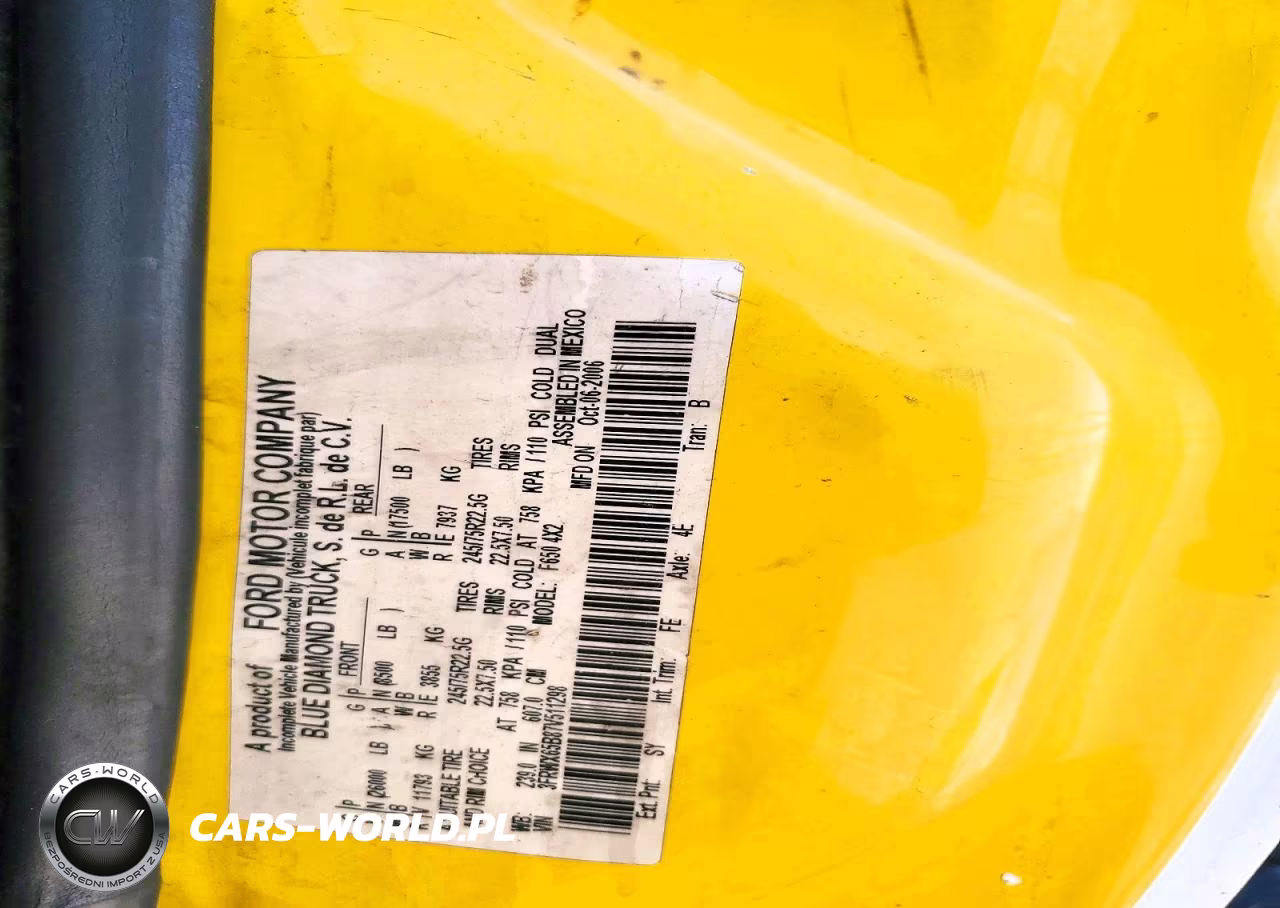2007 Ford F650 Super Duty VIN:3FRWX65B87V511298 - 10