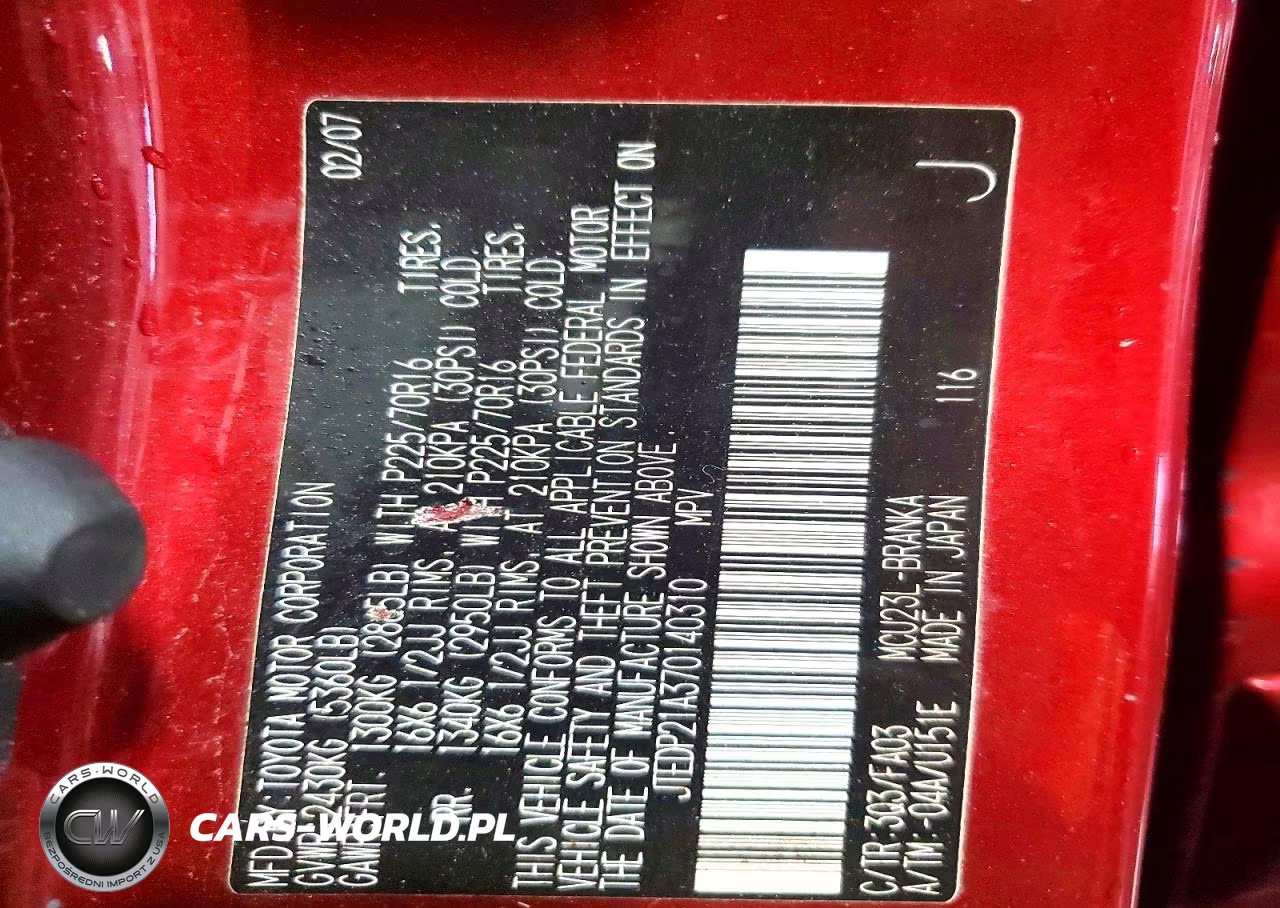 2007 Toyota Highlander Base VIN:JTEDP21A370140310 - 14