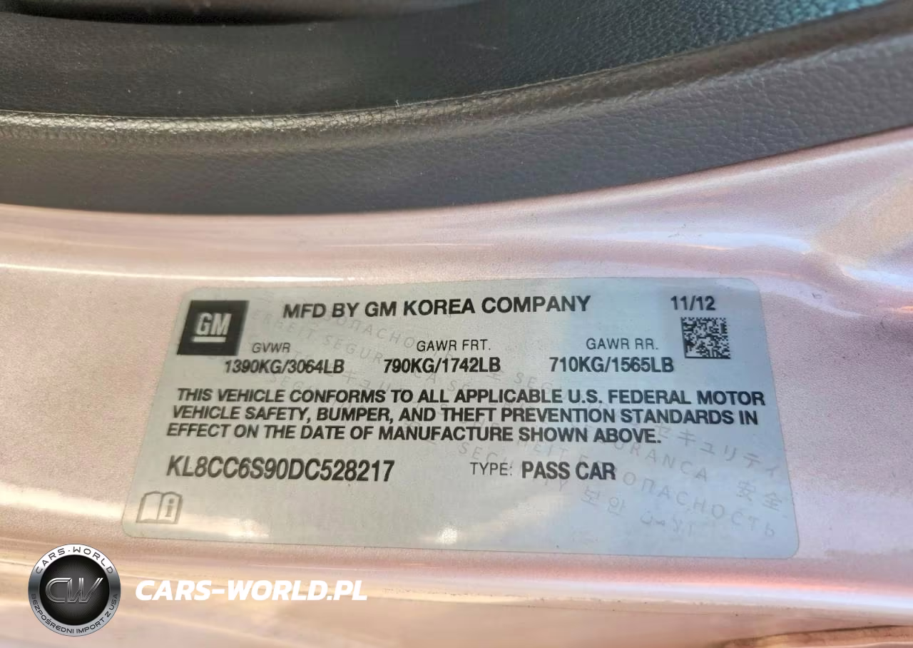 2013 Chevrolet Spark 1Lt VIN:KL8CC6S90DC528217 - 12