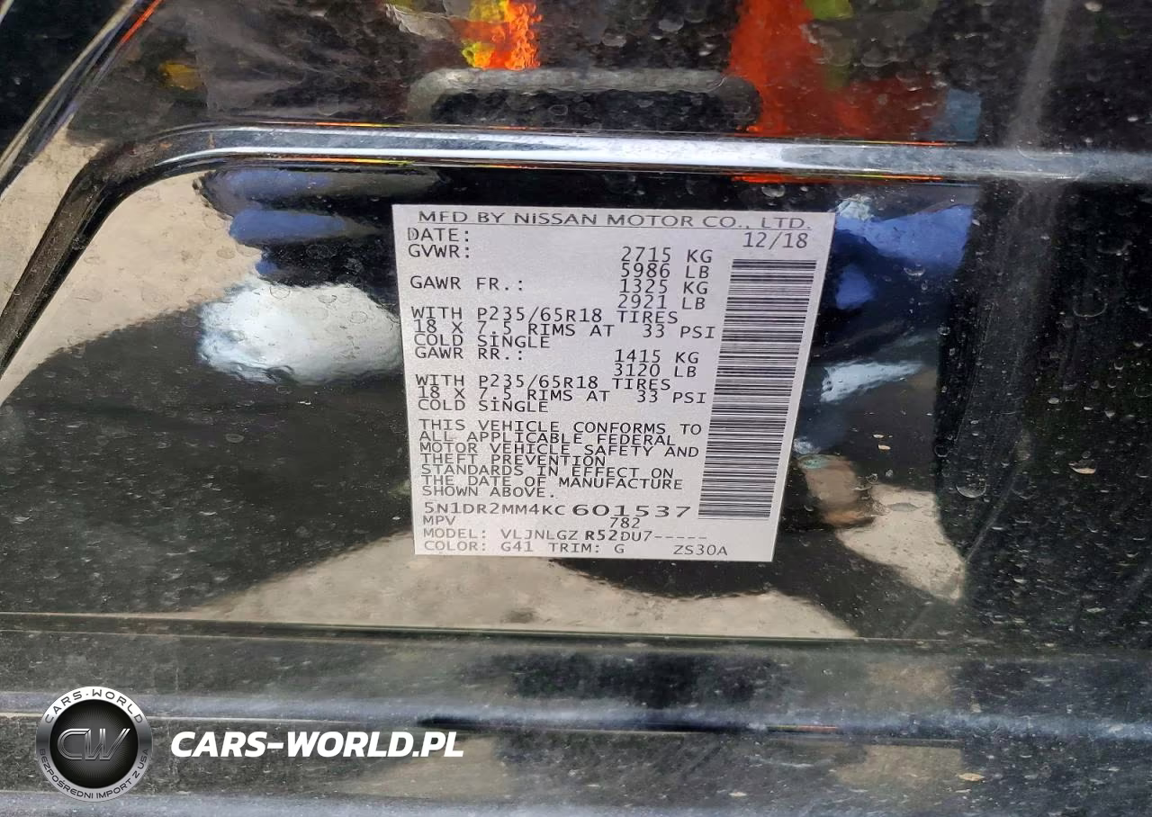 2019 Nissan Pathfinder Sl VIN:5N1DR2MM4KC601537 - 13