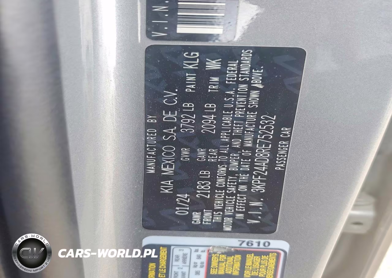 2024 Kia Forte Lxs VIN:3KPF24AD8RE752532 - 12