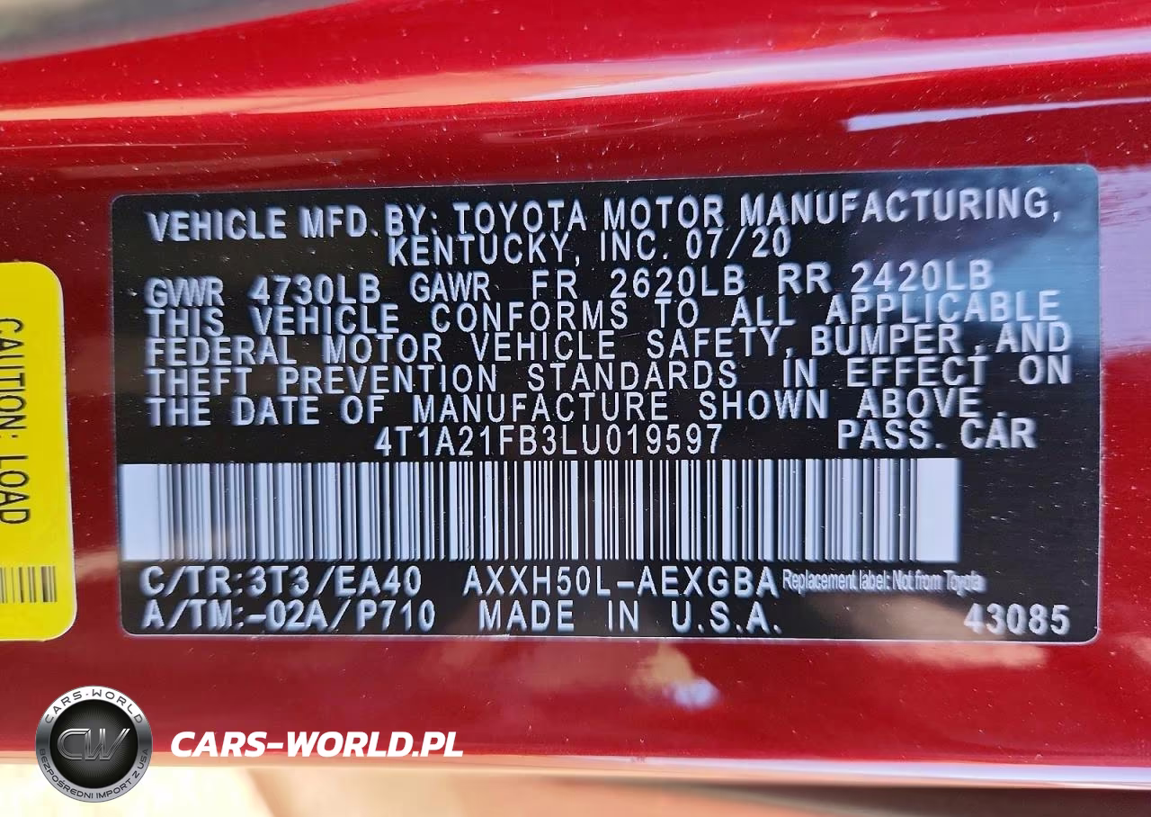 2020 Toyota Avalon Xle VIN:4T1A21FB3LU019597 - 12