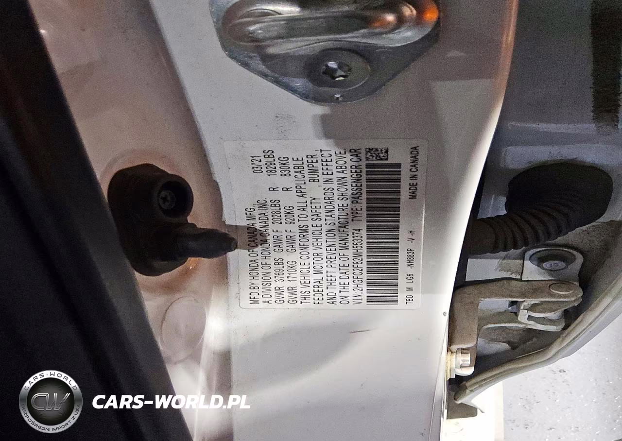 2021 Honda Civic Sport VIN:2HGFC2F82MH553374 - 12